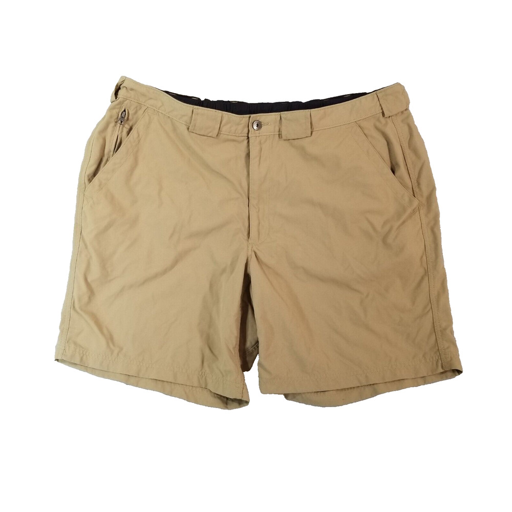 Duluth Trading Mens Shorts 2XL Beige Nylon Comfort Waist Outdoor Hiking